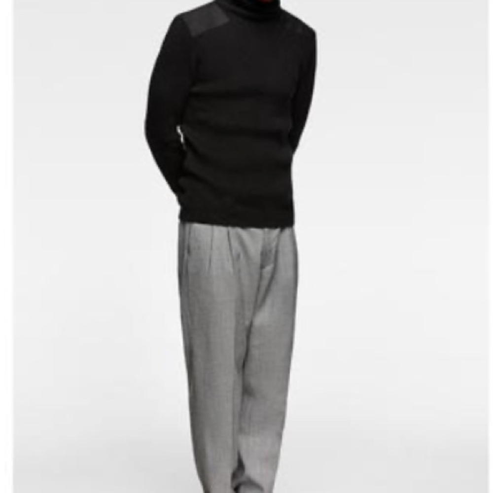 Zara Men's Black Turtleneck Sweater
